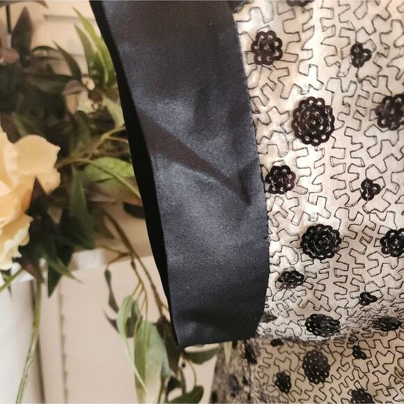 Ali Ra Womens Silk Sequined Geometric Pattern Short Shift Dress Size 4 - Picture 5 of 8